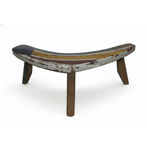 Banco Rudi de madera recuperada de barco, color original, diseño minimalista y sostenible para interiores y exteriores - Product Image 3