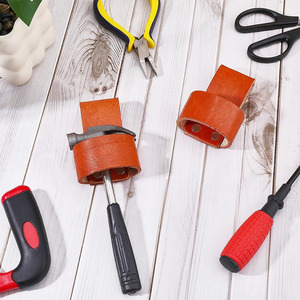 Genuine Leather <b>Hammer</b> <b>Holder</b> Pouch Professional Carpenter Tool Belt Accessory Secure Loop Heavy Duty Construction Workwear OEM - Product Image 4