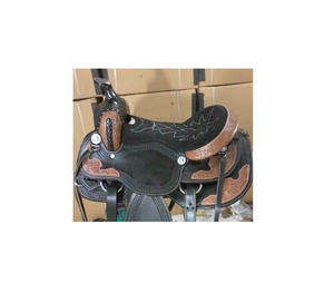 อานม้าหนังสีดำแบบตะวันตก พร้อมเบาะหนังกลับ ประดับดอกไม้และคอนโชส์ พร้อมชุดอุปกรณ์ ขนาด 10 ถึง 18 นิ้ว - Product Image 2