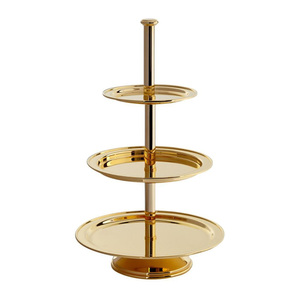 Luxury Decorative Gold Metal <b>Cake</b> <b>Stand</b> with Elevated Pedestal Base for Wedding and Event Dessert Display - Product Image 6