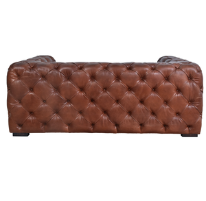Luxury Style Two Seater Chesterfield Leather <b>Sofa</b> with Quilted Upholstery Rolled Arms Solid Wood Frame Living Room <b>Sofa</b> - Product Image 4