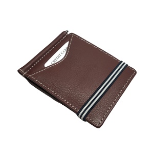 กระเป๋าสตางค์หนังแบบบาง ป้องกัน RFID ดีไซน์เรียบง่าย ทันสมัย พร้อมที่หนีบเงิน ใส่บัตรและเงินสด เหมาะสำหรับผู้ชาย ของขวัญส่งเสริมการขาย เปิดใช้งานง่าย - Product Image 1