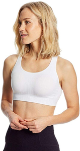 ORREN Custom Seamless <b>White</b> Sports Bra Breathable Yoga <b>Crop</b> Top Women Gym Fitness Activewear Manufacturer - Product Image 4
