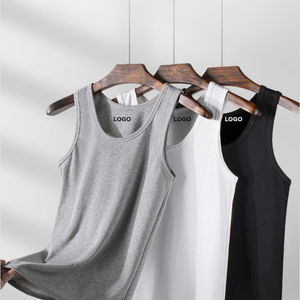 เสื้อกล้ามผู้ชาย ผ้าฝ้าย 100% ทรงร่อง 2x2 คอโอ สีพื้น ใส่สบาย ระบายอากาศได้ดี ทรงเข้ารูป - Product Image 1