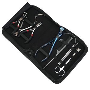 Kit d'outils professionnels pour extensions capillaires avec micro-perles, outil de sertissage, coupe-keratine, aiguille à crochet, fil à boucle et peigne à queue - Product Image 1