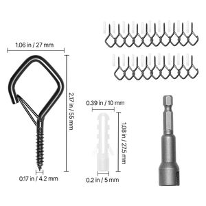 20 Ganci a Q Resistenti per Esterni 2.17, Ganci per Luci a Corda, Fibbia di Sicurezza, 20 Ganci a Q 2.17, Ganci a Q - Product Image 2