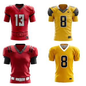 Maillot de football américain à col en V pour homme, séchage rapide, avec numéro, en maille, pour équipe - Product Image 4