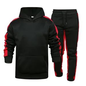 Nouvel ensemble de survêtement décontracté pour homme automne-hiver : sweat à capuche rayé et pantalon – Tenue de sport et de gym - Product Image 5
