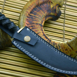 Couteau de chasse en plein air Bushcraft, couteau de survie à lame fixe en acier inoxydable avec poignée ergonomique confortable pour le camping et la randonnée - Product Image 6