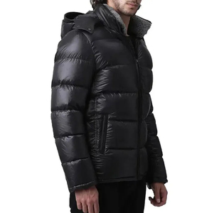Blouson d'hiver décontracté noir unique 2026 avec capuche, rembourrage en duvet, doublure en fausse fourrure, fermeture éclair coupe-vent, coupe classique - Product Image 4
