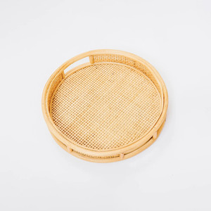 Hand Woven Natural Crafts Home <b>Kitchen</b> Decor Storage Rattan Serving <b>Trays</b> Cheap Price From Vietnam for Export - Product Image 2