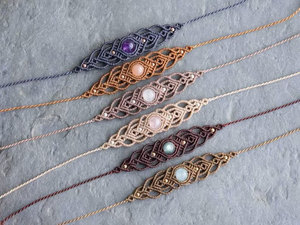 Handmade Macrame <b>Gemstone</b> <b>Bracelet</b> Mix for Jewelry Making Wholesale HARI OM CREATIONS Rajasthan Vintage Buddhist Style - Product Image 2