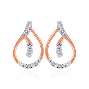 ต่างหูเพชรทรงหยดน้ำ All-Shine Czarina Diamond Studs ทองคำชมพู 18K เพชรทรงกลมเพาะเลี้ยงในห้องปฏิบัติการ เครื่องประดับหรูหราทันสมัย - Product Image 1