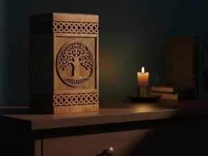 Urna Funeraria de Madera de Palisandro India Hecha a Mano al por Mayor, Caja para Cenizas Conmemorativas, Recuerdo Personalizado Grabado con Árbol de la Vida - Product Image 1