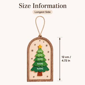 Ornement de Noël en bois personnalisé avec 1 à 5 noms, décoration de fête personnalisée pour cadeau familial - Product Image 5
