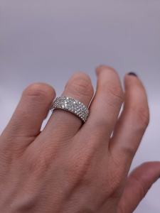 1.32 CT Lab Grown Filled Brilliant Cut Diamond 18K Gold Women's Engagement <b>Ring</b> White Side Stones | IGI Certified | Trendy - Product Image 1