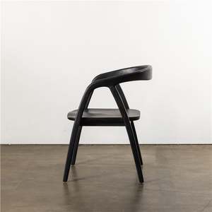 Fauteuil de salle à manger en teck massif de qualité supérieure, cadre incurvé moderne, rembourrage écologique, mobilier durable pour l'hôtellerie - Product Image 2