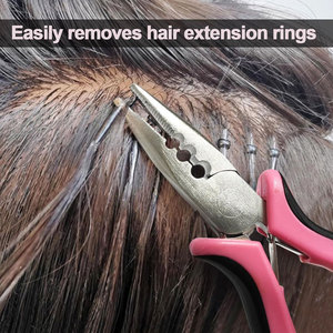 Pinzas para Extensiones de Cabello, Herramienta Mini de 3 Orificios para Extensiones de Cabello con Anillos Micro y Nano (Rosa) - Product Image 3