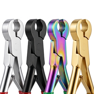 Stainless Steel Bulk Hair Extensions Tool Keratin Bond <b>Cutter</b> I-Tip Bond Spring Action Quick Bond Separation Pliers for - Product Image 1