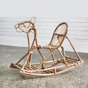 <b>Children</b> <b>rocking</b> duck handmade rattan ride on toys animal rocker <b>chair</b> kid playroom accessory - Product Image 4