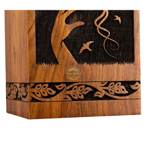 AYAANS Rosewood wooden Hand Carved Wooden Hot Selling cremation Urn Box for Adult Ashes Wholesale Cremation Urns (6X6X11)IN - Product Image 5