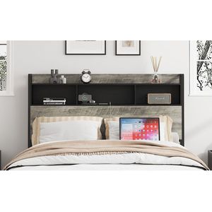 Base letto in legno facile da montare, matrimoniale, con contenitore e 2 porte USB, silenziosa e senza bisogno di rete a molle - Product Image 4