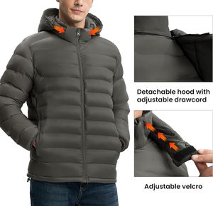 Hemistyles Women's Vintage Print Crew Neck Zipper <b>Cropped</b> <b>Puffer</b> Vest <b>Jacket</b> Woolen Fabric 100% Polyester Filling Windproof - Product Image 5