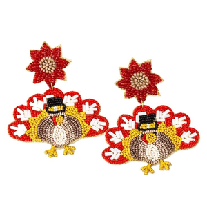 Pendientes colgantes de pan de jengibre con bordado de cuentas hechos a mano, joyería premium, hermosa y elegante de MD HANDICRAFTS - Product Image 5