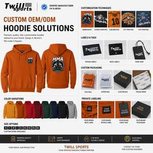 Sudadera con Capucha Personalizada con Logotipo de MMA para Hombre, Color Naranja, Corte Regular, Diseño con Bolsillos, Ropa Casual de Invierno, Antiarrugas, 100% - Product Image 2