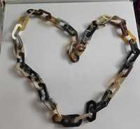 MN EXPORTS Collier artisanal en corne de buffle avec maillons multicolores, grand maillon, modèle MNE-427, bijoux d'Uttar Pradesh