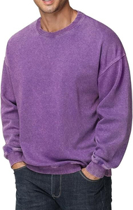 Sweat-shirt épais en coton pour homme, imprimé numérique, délavé à l'acide, style décontracté, vintage, streetwear, coupe oversize - Product Image 2