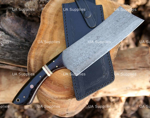 Couteau à découper la viande en acier Damas forgé à la main, robuste, avec manche ergonomique en bois Pakka, ambidextre, écologique, 8-9,9 pouces - Product Image 3