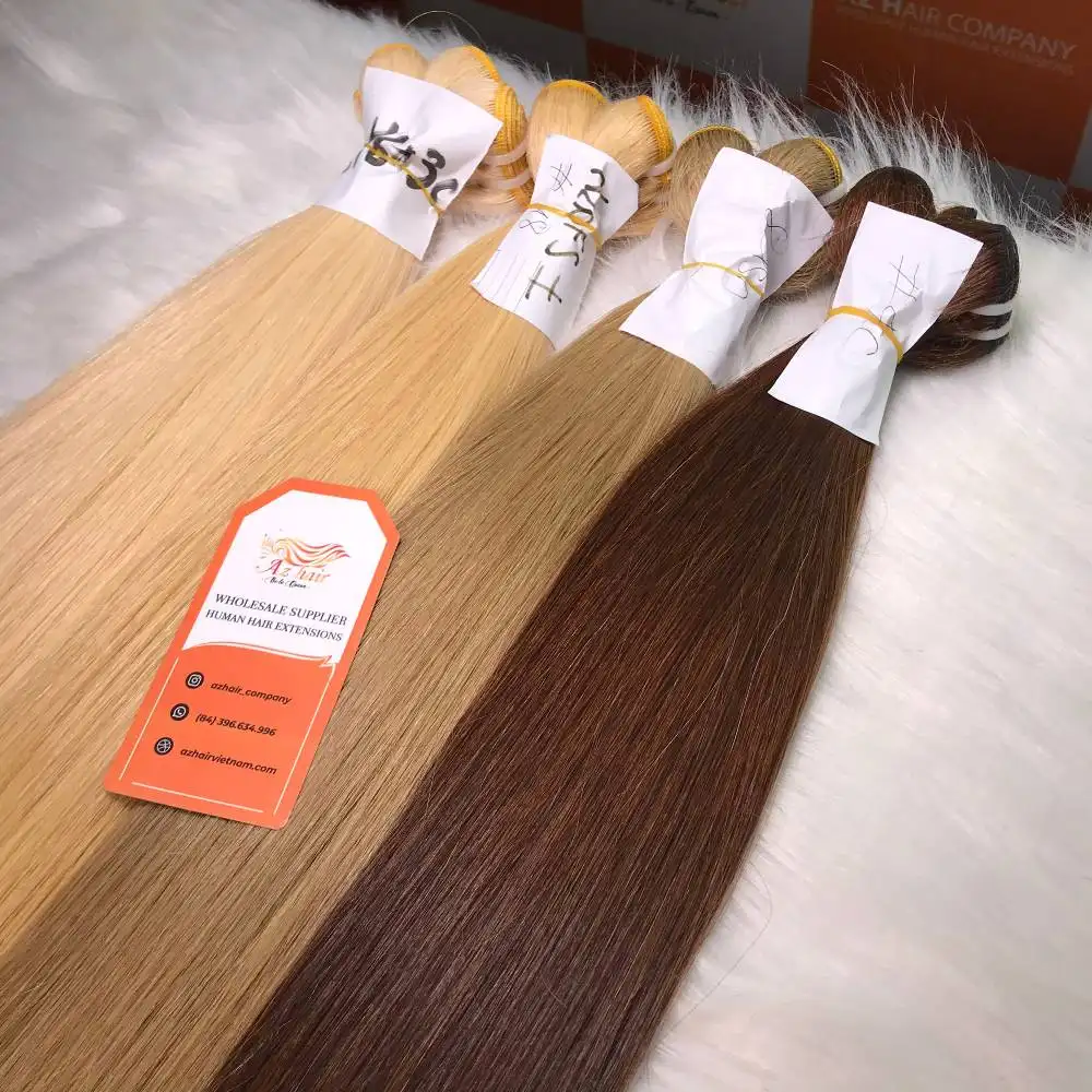 Russian hair Cuticle Aligned Raw Virgin Double Drawn Genius Weft Hair Extensions Vietnamese Human Hair 2023