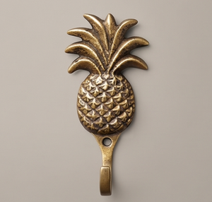 Premium Pineapple Shape Metal Wall <b>Hook</b> Handmade Novelty Design Single <b>Hook</b> Plant Pattern Decorative Storage <b>Hook</b> - Product Image 1