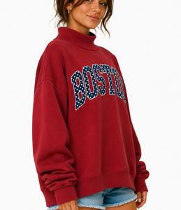 Sudadera Oversize de Cuello Alto para Mujer con Diseño Bordado, de Algodón y Poliéster, Forro Polar Transpirable, Manga Larga, Estilo Casual Urbano - Product Image 4