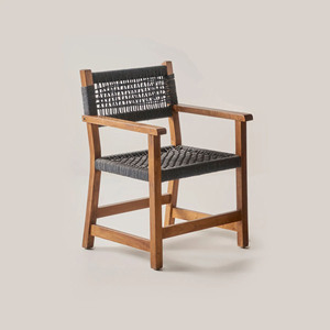 Conjunto de Muebles de Exterior Europeos de Alta Gama, Mesa y Sillas de Comedor con Cuerda y Madera para Jardín - Carlo - Product Image 5