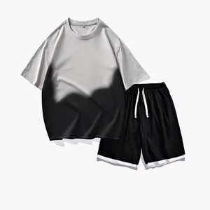 Nouveaux ensembles décontractés pour hommes : T-shirts à manches courtes et shorts, ensembles de survêtements unis, vêtements de marque pour hommes, ensembles 2 pièces - Product Image 1