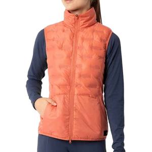 Chaleco Acolchado Ligero sin Mangas para Mujer en Poliéster y Algodón Color Coral para Equitación - Product Image 3