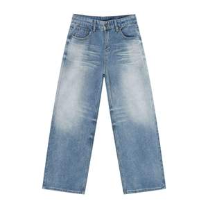 Custom <b>Men</b> Outfit Baggy Fit Dark Blue <b>Jeans</b> Pants <b>Jeans</b> American Washed Denim with Summer Quality Mid Waist Vintage Style - Product Image 1