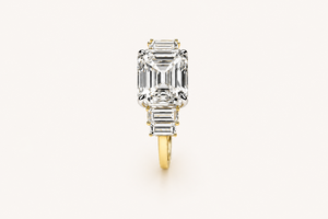 แหวนหมั้นเพชรทรง Asscher แบบ Lab Grown พร้อมเพชรทรง Baguette ด้านข้าง ทอง 10K 14K 18K เงิน 925 935 เครื่องประดับเจ้าสาวสั่งทำพิเศษ - Product Image 3