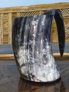 Mug en corne de buffle Viking de 5 pouces de long, fait main, de haute qualité, très demandé (Mug en corne de bœuf de 5 pouces) - Product Image 3