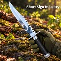 Nouveau couteau de chasse Bowie en acier Damas, lame dentelée de 0,5 mm à pointe clip, manche en caoutchouc, qualité industrielle, pour camping et survie en extérieur