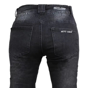 Motorcycle Leather Cordura Riding Pants with CE Removable Knee & Hip <b>Protectors</b> | Waterproof Biker Trousers | Hike Impex - Product Image 5