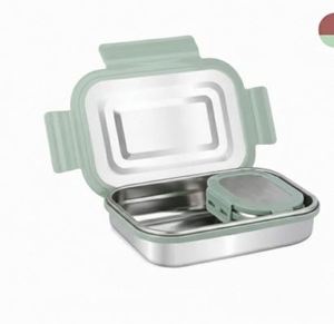 High Stainless Steel <b>Lunch</b> <b>Box</b> Leak-proof 2 <b>Compartments</b> Large Capacity Easy Clean Storage for Everyday Food Use Best Price - Product Image 5