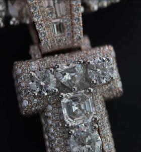 S925 Sterling <b>Silver</b> Moissanite Cross <b>Stud</b> <b>Earrings</b> Iced Out Round Heart Rectangle Claw <b>Set</b> Jewelry - Product Image 1