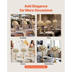 20 Pezzi Vasi per Fiori da Matrimonio con Finitura Elettroplaccata, Facile Installazione, Altezza 13,4 Pollici, Centrotavola e Decorazioni per Banchetti in Cristallo - Product Image 5