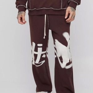 Ensemble de survêtement évasé pour homme, hiver, avec logo personnalisé, 2 pièces, coupe-vent, sweat à capuche et pantalon évasé pour usage quotidien - Product Image 5