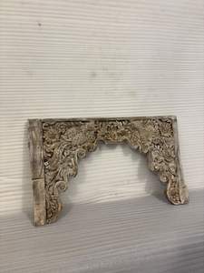 Panneau d'arche en bois sculpté à la main antique |   Porte indienne vintage, style moghol, décoration murale, cadre architectural pour la décoration de la maison - Product Image 2