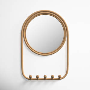Espejo de pared de ratán plano Bergina - Product Image 1