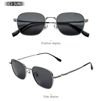 Lunettes de soleil de créateur en titane intégral pour femmes et hommes, monture carrée vintage de luxe, verres polarisés, idéales pour les voyages et la plage, style classique et tendance